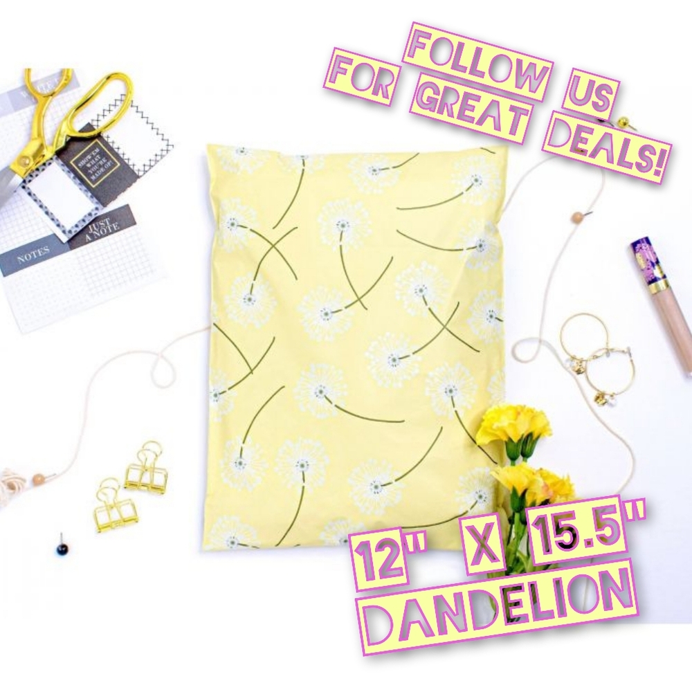100 Dandelion Poly Mailers 12x15.5